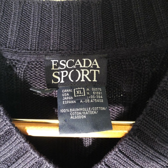 Escada Navy V-Neck Sweater - Picture 2 of 6